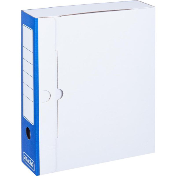 Короб архивный Attache микрогофрокартон синий 326х252х80 мм (5 штук упаковка)