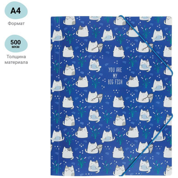 Папка на резинках Meshu Say Meow А4 36 мм пластиковая до 400 листов  (толщина обложки 0.5 мм)