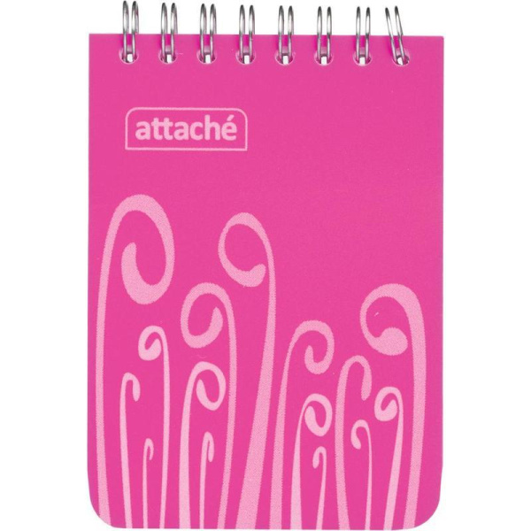 Блокнот Attache Fantasy А7 80 листов розовый в клетку на спирали (75х120 мм)