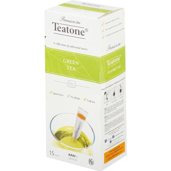 Чай Teatone зеленый 15 стиков