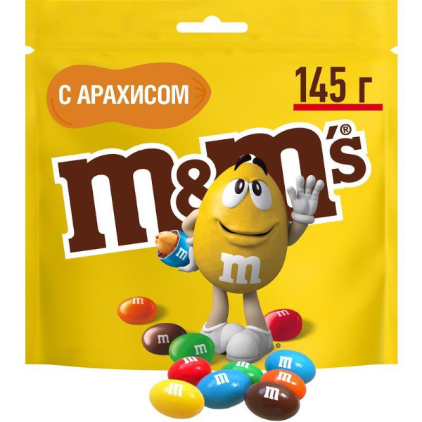Драже M&M`s  с шоколадом и арахисом 145 г