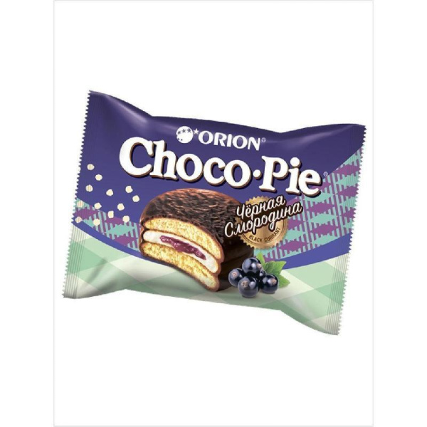 Пирожное Orion Choco Pie Black Currant с черной смородиной 360 г (12 штук в упаковке)