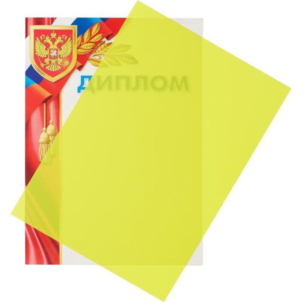 Обложки для переплета пластиковые ProMega Office желтые непрозрачные А4 280 мкм (100 штук в упаковке)