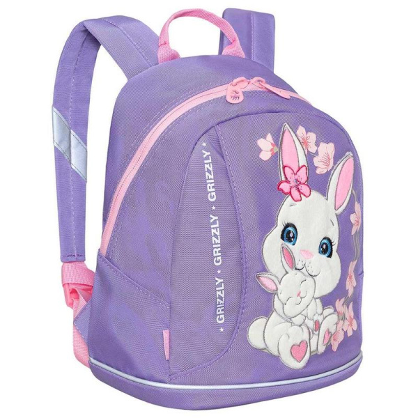 Рюкзак дошкольный Grizzly Зайка фиолетовый (RK-281-1)