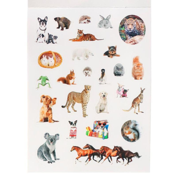 Наклейки детские декоративные Проф-пресс Мир животных (100 штук в  упаковке)