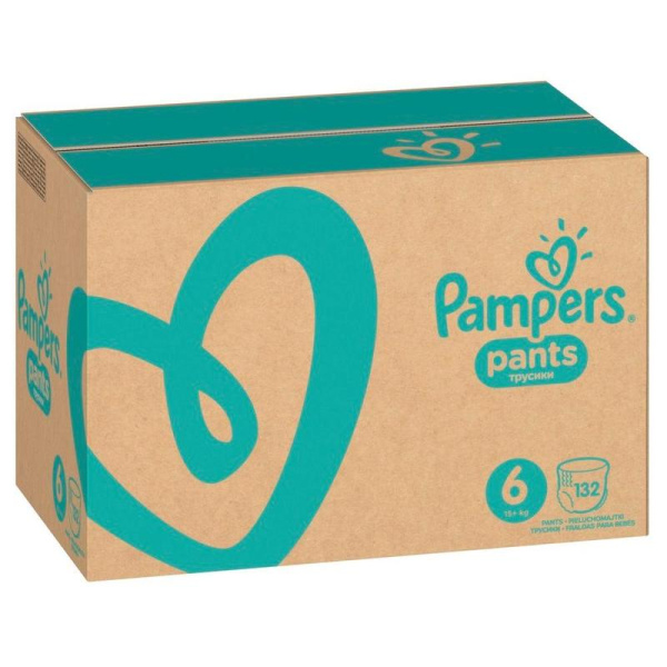 Подгузники-трусики Pampers Pants размер 6 (XXL) 15+ кг (132 штуки в упаковке)