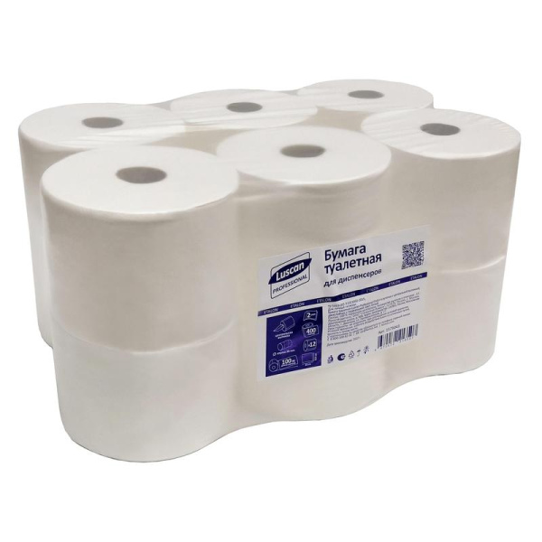 Бумага туалетная в рулонах Luscan Professional Etalon 2-слойная 12  рулонов по 100 метров (артикул производителя 1579043)