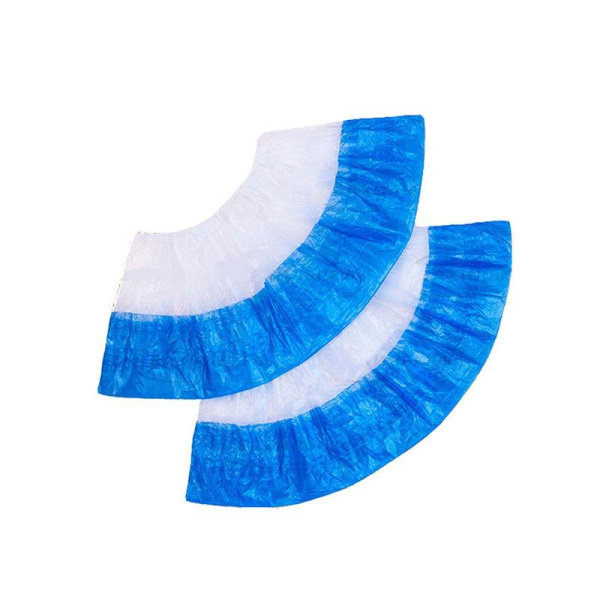 Бахилы одноразовые полиэтиленовые повышенной плотности 50 мкм  белые/голубые (4 г, 750 пар в упаковке)
