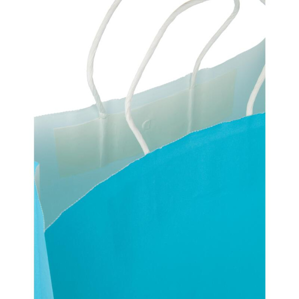 Пакет подарочный из крафт-бумаги синий (33х26х12 см)
