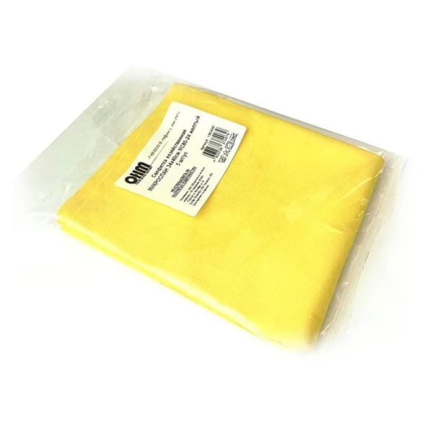 Салфетки хозяйственные микроспан 40х34 см желтые 5 штук в упаковке
