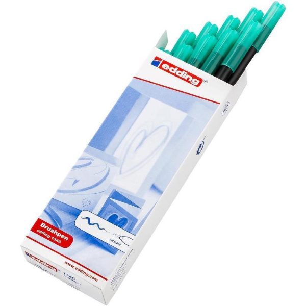 Ручка-кисть Edding 1340/4 зеленая (толщина линии 1-4 мм)