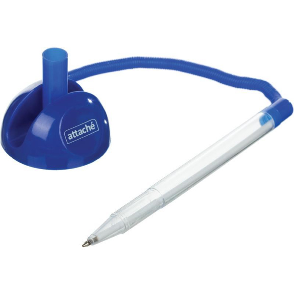 Ручка шариковая на подставке Attache цвет чернил синий с пружиной (толщина линии 0,35 мм)
