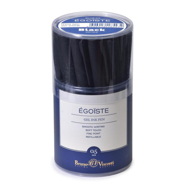 Ручка гелевая неавтоматическая Bruno Visconti SoftClick Black синяя  (толщина линии 0.4 мм)