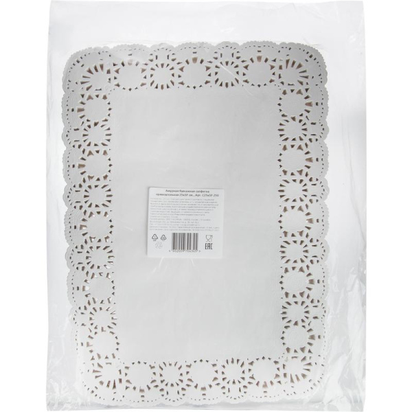 Салфетки ажурные Гуслица 25х37 см см белые 1-слойные 250 штук в   упаковке