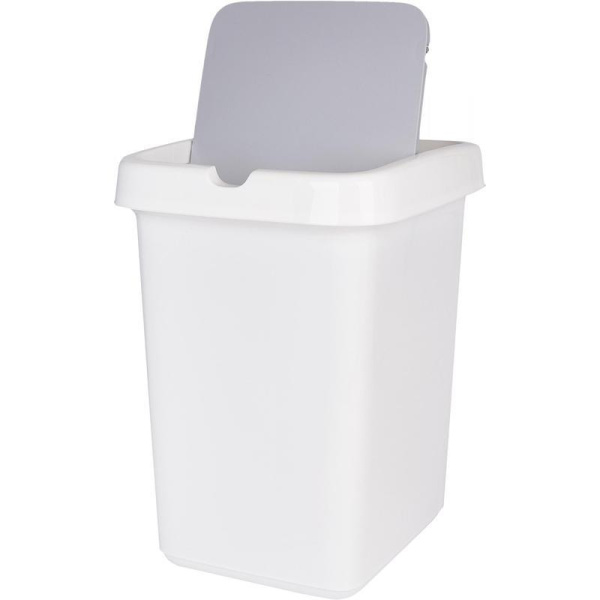 Контейнер для мусора Spin&clean Step 25 л пластик белый (33.5x42 см)