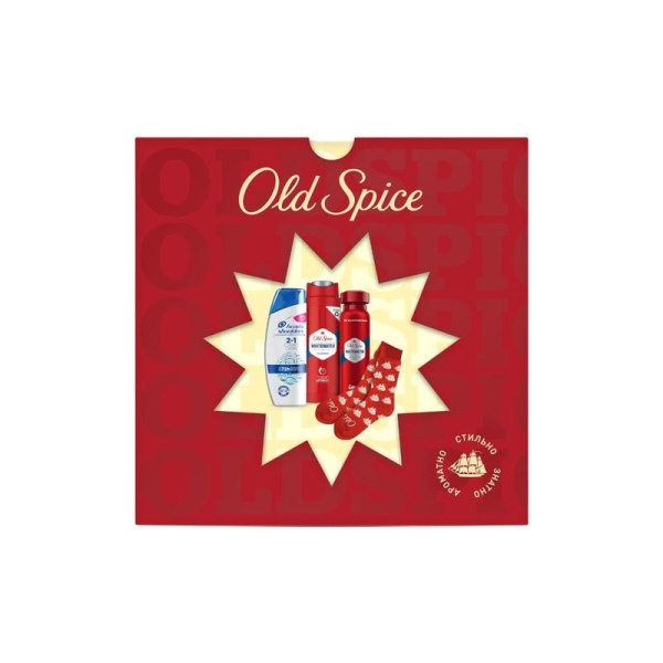 Подарочный набор мужской Old Spice (дезодарант, гель для душа, шампунь,  носки)