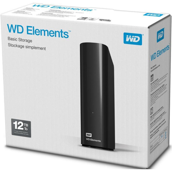 Внешний жесткий диск WD Elements Desktop HDD 12Tb (WDBWLG0120HBK-EESN)