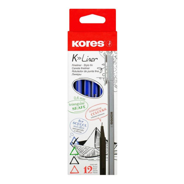Линер Kores синий (толщина линии 0.4 мм)
