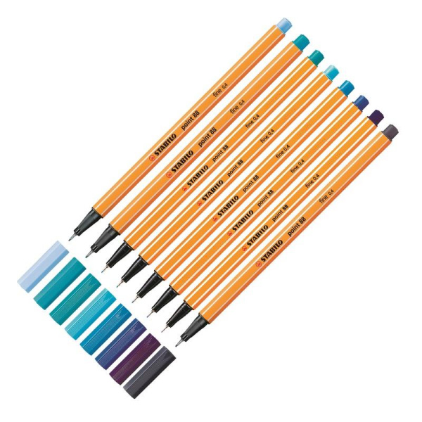 Набор линеров Stabilo Point 88/8-03 8 цветов (толщина линии 0.4 мм)