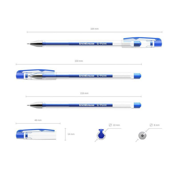Ручка гелевая неавтоматическая ErichKrause G-Point синяя (толщина линии  0.25 мм)