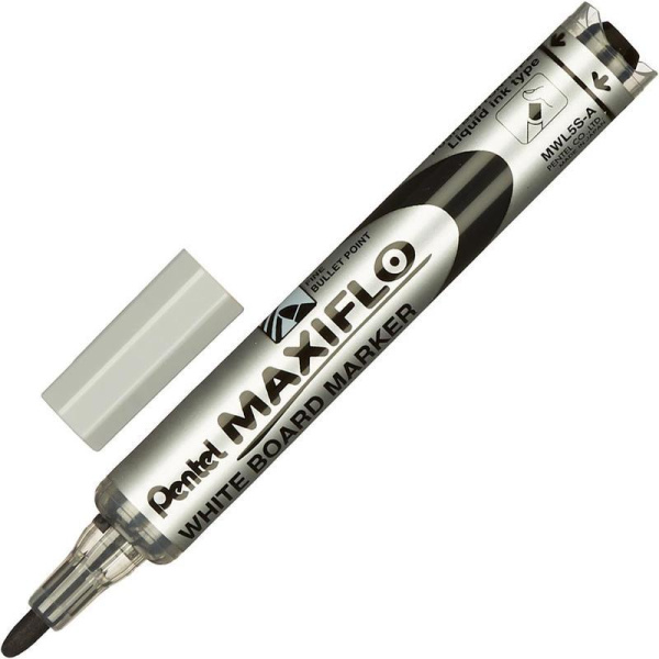 Набор маркеров для досок Pentel MWL5S-4N + губка, 4 мм, 4 шт.