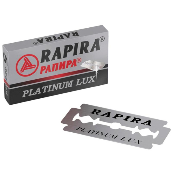 Сменные лезвия для бритья Rapira Platinum Lux для Т-образного станка  двусторонние (5 штук в упаковке)