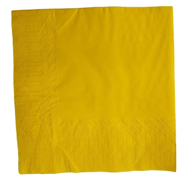 Салфетки бумажные Profi Pack 33x33 см желтые 2-слойные 200 штук в  упаковке