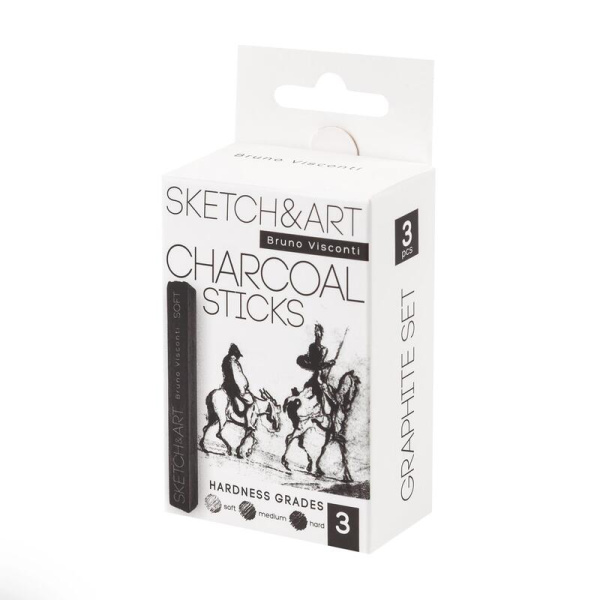 Уголь прессованный Sketch&Art черный 3 штуки (25-001)