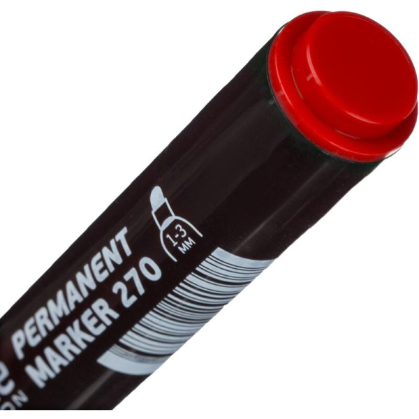 Маркер перманентный Attache Selection 270 красный (толщина линии 1-3 мм)  круглый наконечник