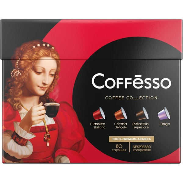 Кофе в капсулах Coffesso Classico Italiano/Crema Delicato/Espresso  Superiore/Lungo (80 штук в упаковке)