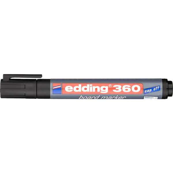 Маркер для досок Edding e-360/1 cap off, черный, 1,5-3 мм