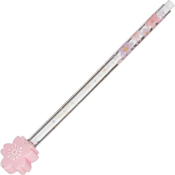 Ручка гелевая неавтоматическая M&G Sakura Time синяя (толщина  линии 0.35 мм)