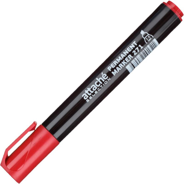 Маркер перманентный Attache Selection 271 красный (толщина линии 2-5 мм)  скошенный наконечник