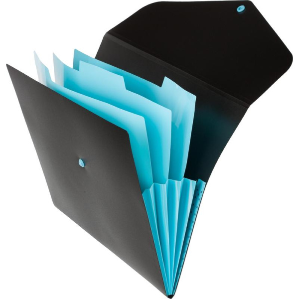 Папка-органайзер Attache Selection Black&Bluе А4 черная/голубая 3  отделения (325х245 мм)