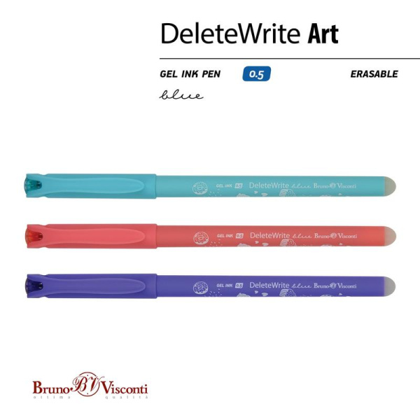 Ручка гелевая со стираемыми чернилами Bruno Visconti DeleteWrite Пончики  синяя (толщина линии 0.4 мм)
