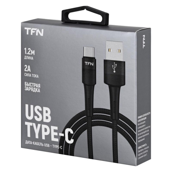 Кабель TFN USB A - USB Type-C 1.2 метра (TFN-C-ENV-AC1MBK)
