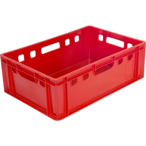Ящик (лоток) мясной из ПНД 600x400x200 мм красный