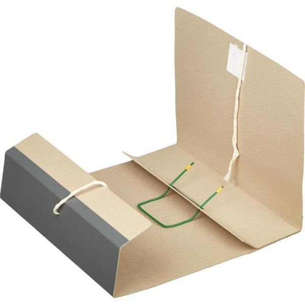 Папка архивная с гребешками А4 из картона/бумвинила 80 мм (складная, 2 х/б завязки, до 750 листов, 10 штук в упаковке)