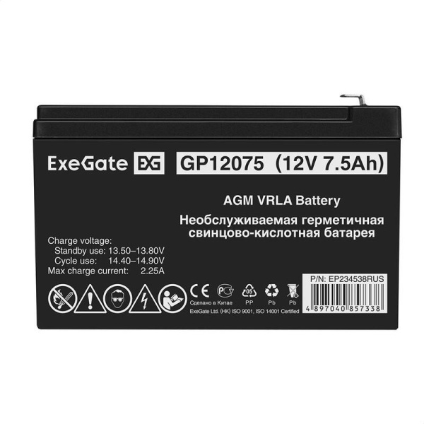 Батарея для ИБП ExeGate GP12075 12 В 7.5 Ач