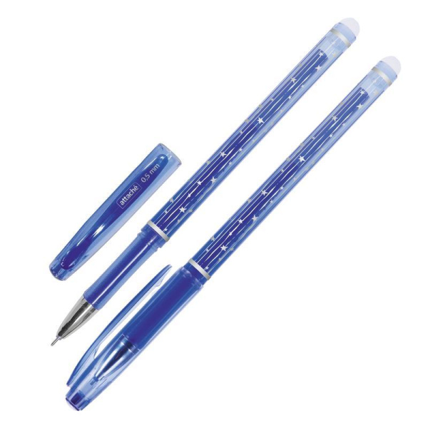Ручка гелевая со стираемыми чернилами Attache синяя (толщина линии 0.5  мм)