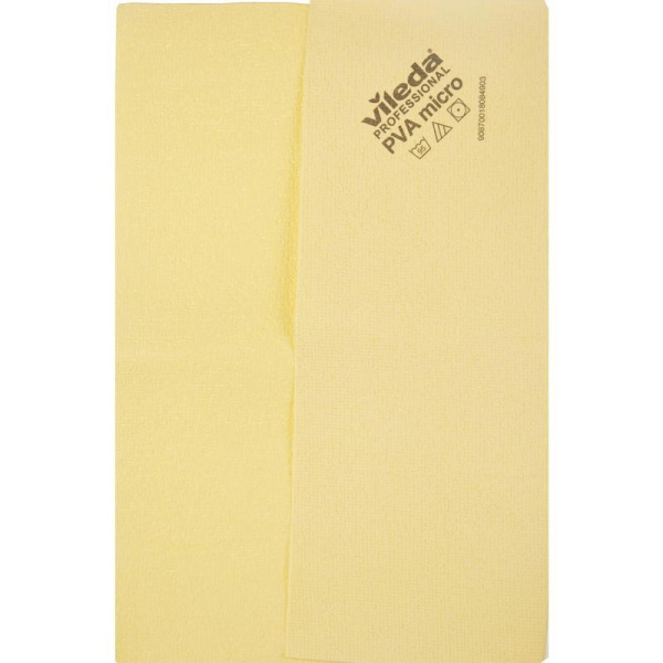 Салфетка хозяйственная Vileda Professional ПВА Микро 35х38 см желтая 5 штук в упаковке (артикул производителя 143592)