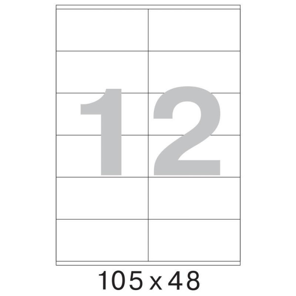 Этикетки самоклеящиеся ProMega Label белые 105х48 мм (12 штук на листе А4, 100 листов в упаковке)