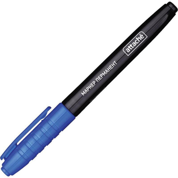 Маркер перманентный Attache синий (толщина линии 1.5-3 мм)