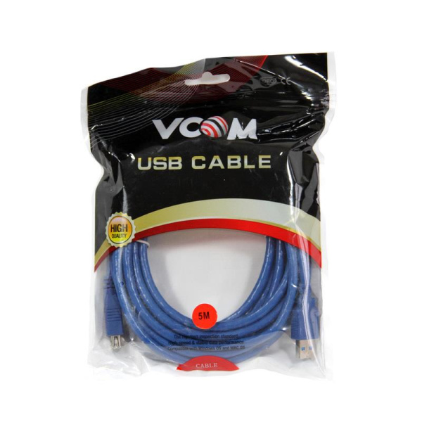 Кабель VCOM USB A - USB A 5 метров (VUS7065-5M)