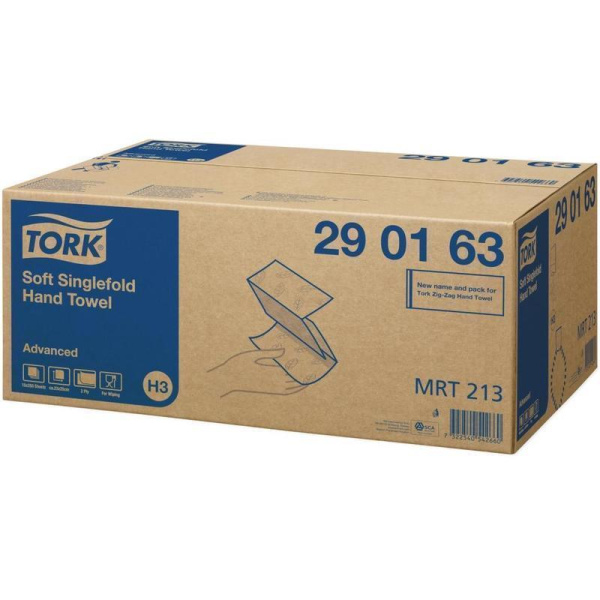 Полотенца бумажные листовые Tork Advanced H3 290163 ZZ-сложения 2-слойные 15 пачек по 250 листов