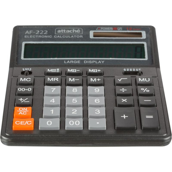 Калькулятор настольный Attache AF-222 12-разрядный черный 203x158x32 мм