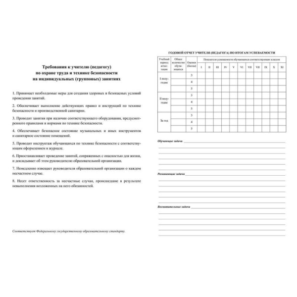 Журнал контроля и учета индивидуальных занятий (1-11 класс, А4, 32  страницы, 2 штуки в упаковке)