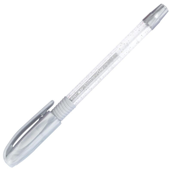 Ручка гелевая неавтоматическая Pensan Glitter Gel серебристая (толщина  линии 0.75 мм)