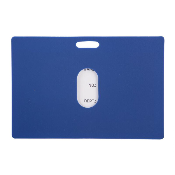 Бейдж Deli горизонтальный 54х90 мм синий с зажимом (50 штук в упаковке,  размер вкладыша: 90х54)
