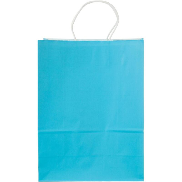 Пакет подарочный из крафт-бумаги синий (33х26х12 см)